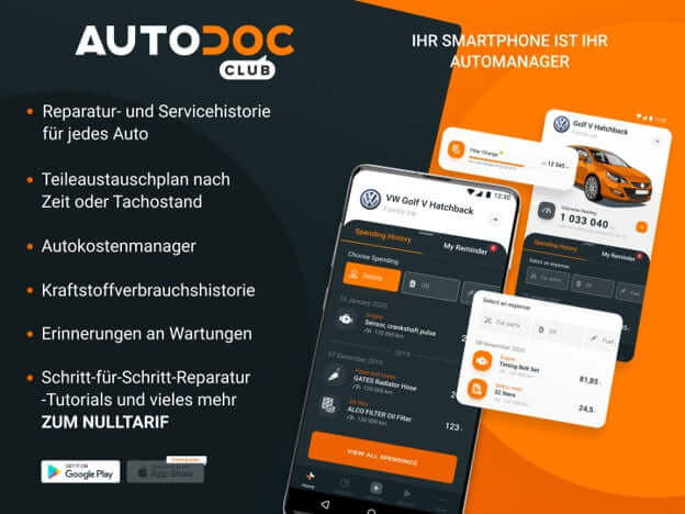 Mit der neuen Autodoc Club App kann jeder Fahrzeugbesitzer überall mit seinem mobilen Endgerät auf seine individuellen Fahrzeug- und Servicedaten zugreifen. 